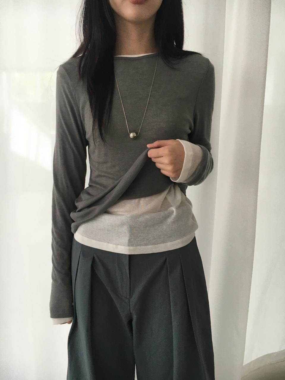 로우머 [단독진행/팔뚝여리템] 여리여리 울텐셀 레이어드 티셔츠 3color