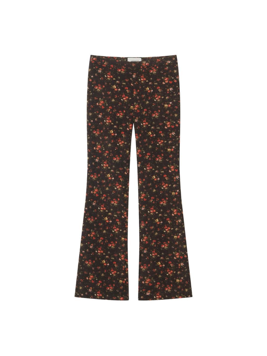 Bootcut Pants - Floral Brown
