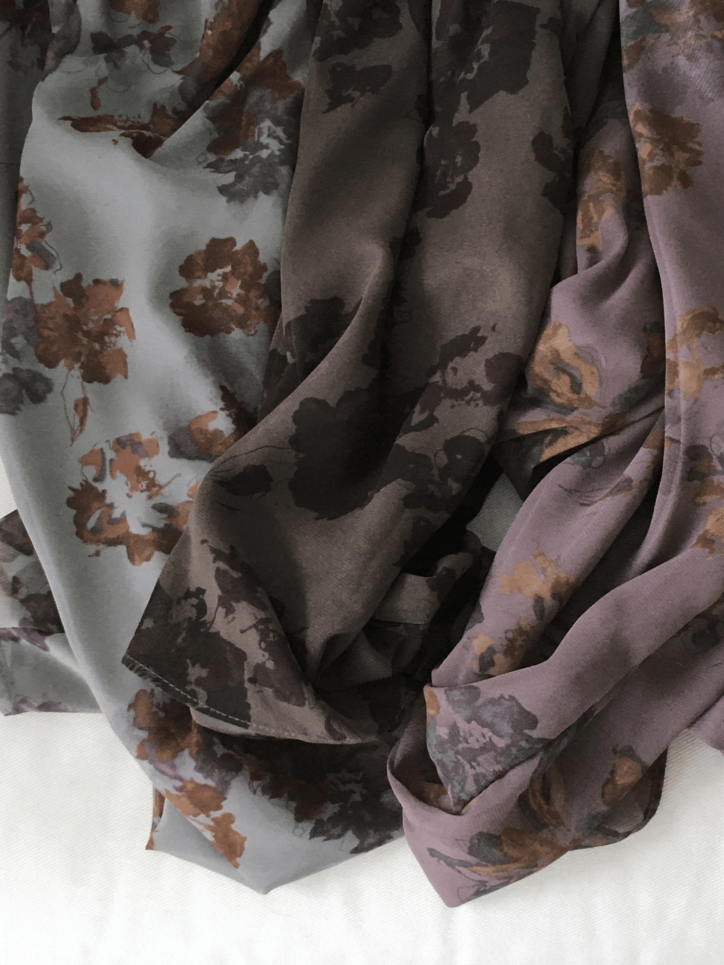 소프 플라워스커트 쉬폰 밴딩 미디스커트 레이어드