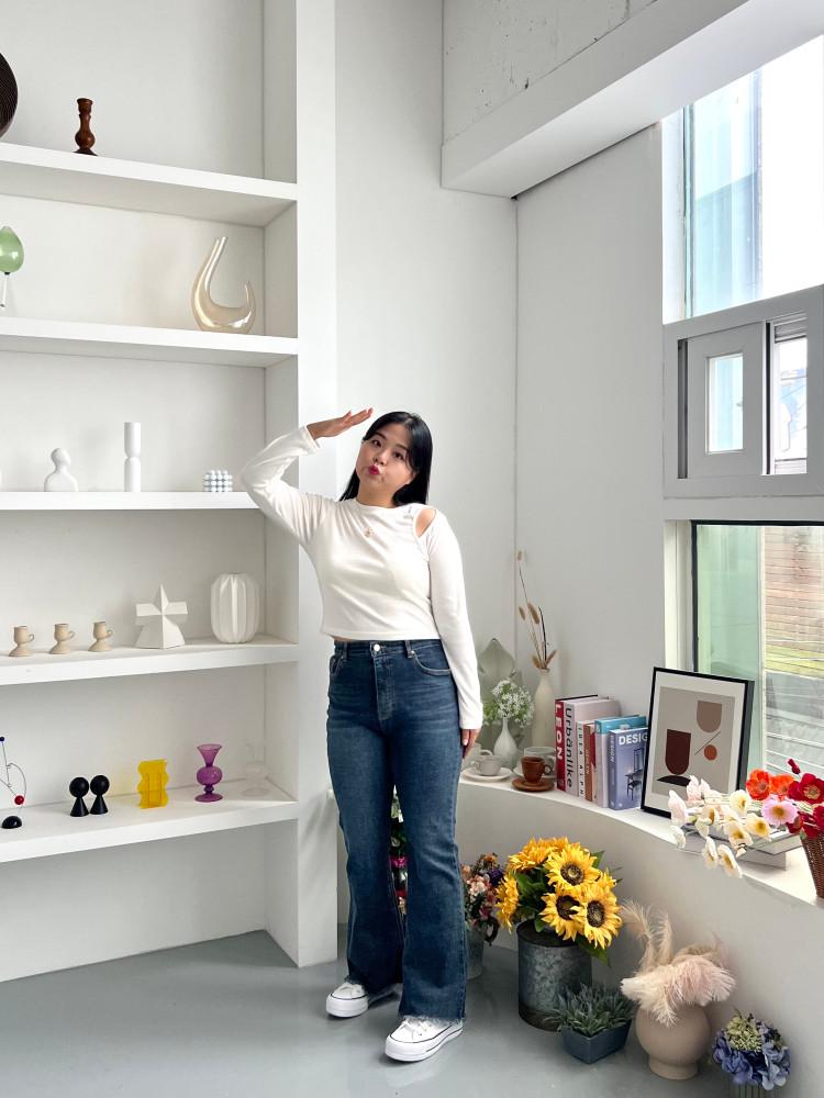 빅사이즈) 88슈가 트임 긴팔티