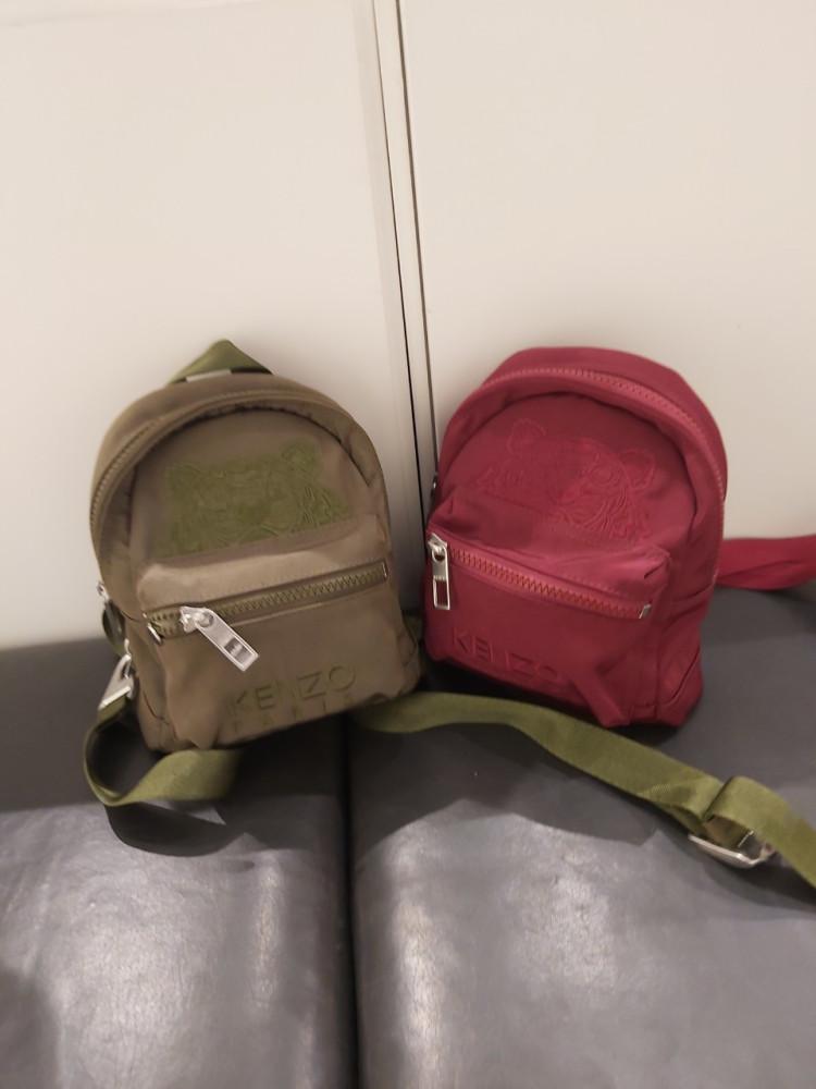 겐조 타이거자수 미니 백팩 카키, 버건디 A6 5SF301