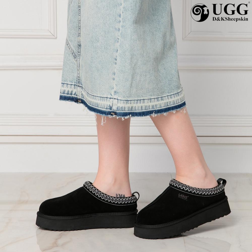 UGG DK 어그 호주 타스만 플랫폼 양털 슬리퍼 블랙 DK098