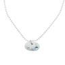 blue stone silver necklace-white