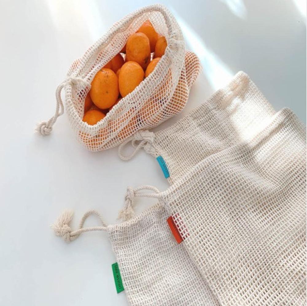 제로웨이스트 그물 면주머니 면더스트백 장바구니