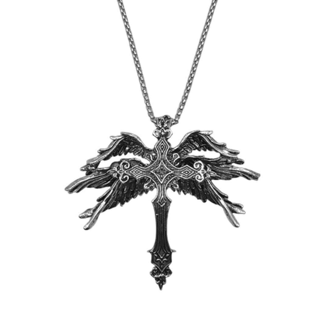 레이어드 엔젤 크로스 펜던트