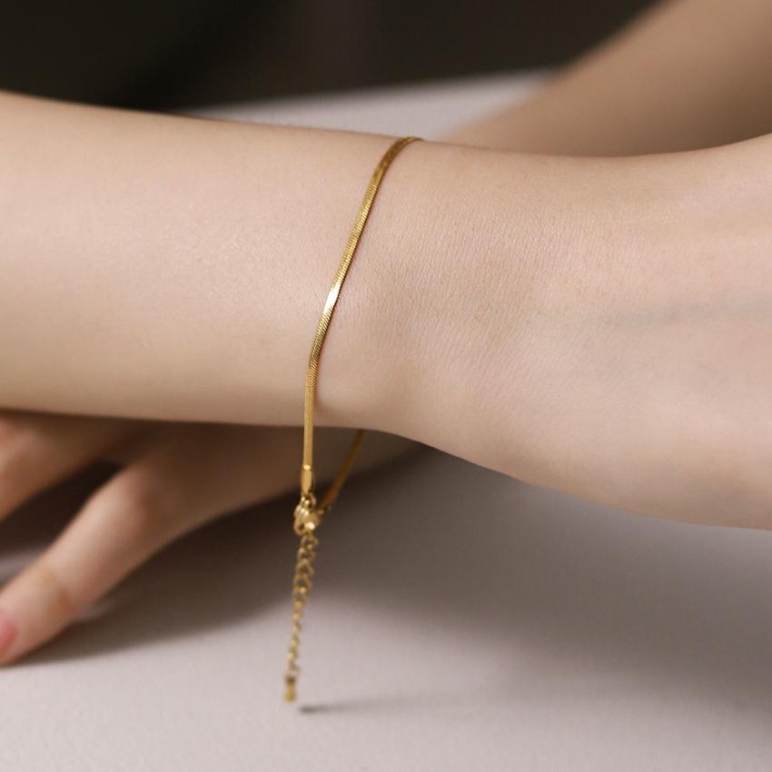 [당일] 써지컬스틸 실크 스네이크 뱀줄 레이어드 팔찌 2mm