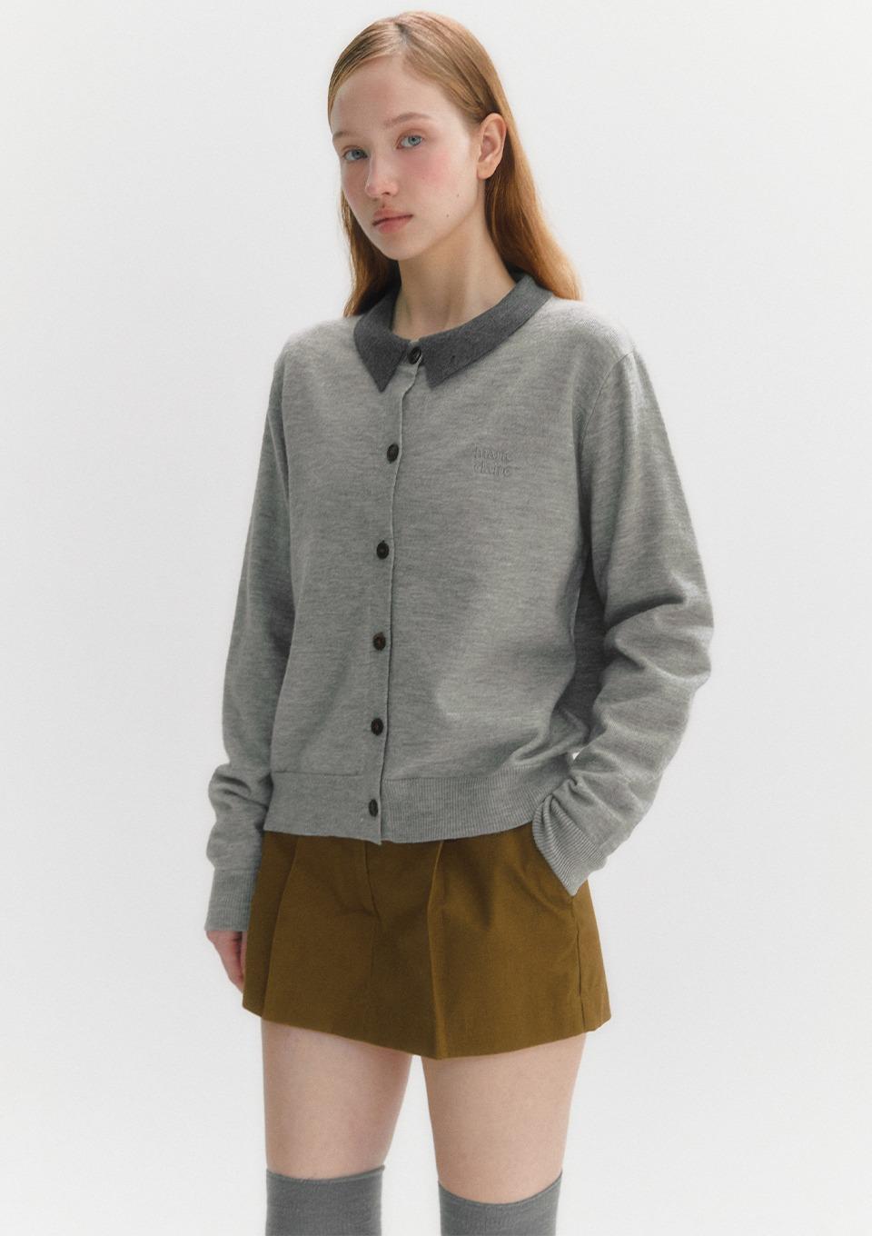 베이직 로고 플레인 가디건(MAFCKC19NGY)