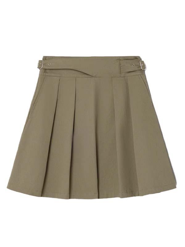 MARTIN 카키 미디 스커트