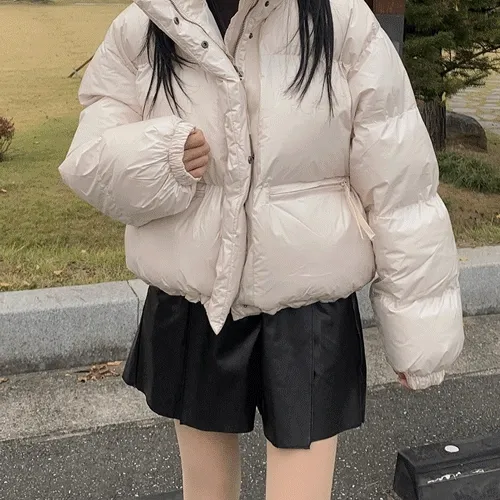 남녀공용 포디 크롭 숏패딩 (4color)