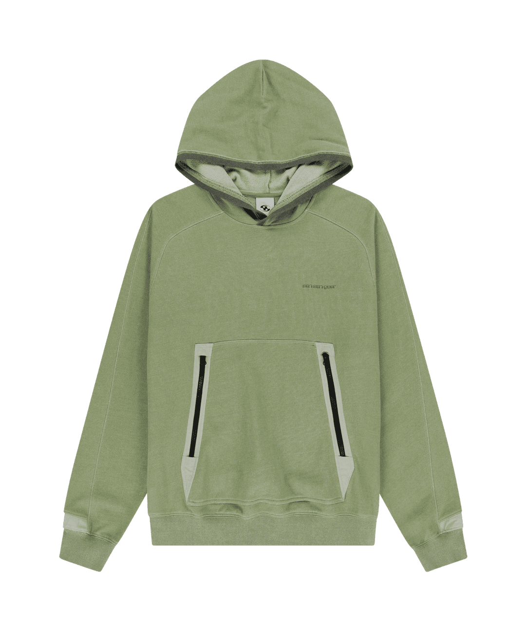 ZIPPER POCKET HOODIE [GREEN]