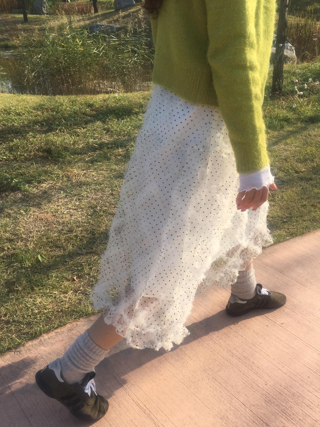 도트 레이스 스커트