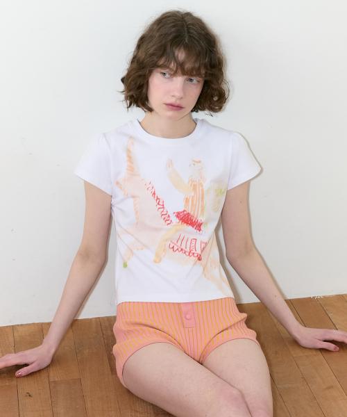 Big Unicorn Puff T-Shirt (Orange)