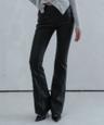 Art Leather Thin Bootscut Pants BLACK