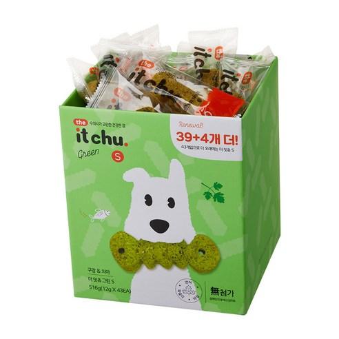 The 잇츄 덴탈 개껌 그린 S 43p, 혼합맛(연어/파슬리..., 516g, 1개 - 덴탈껌 | 쿠팡