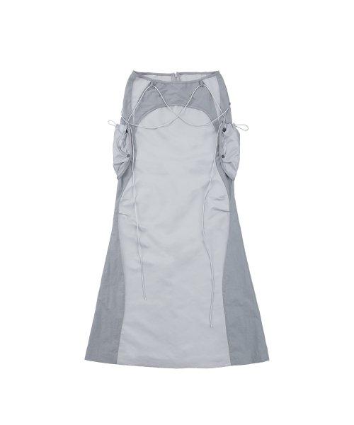 Pocket Bag Long Skirt / Grey