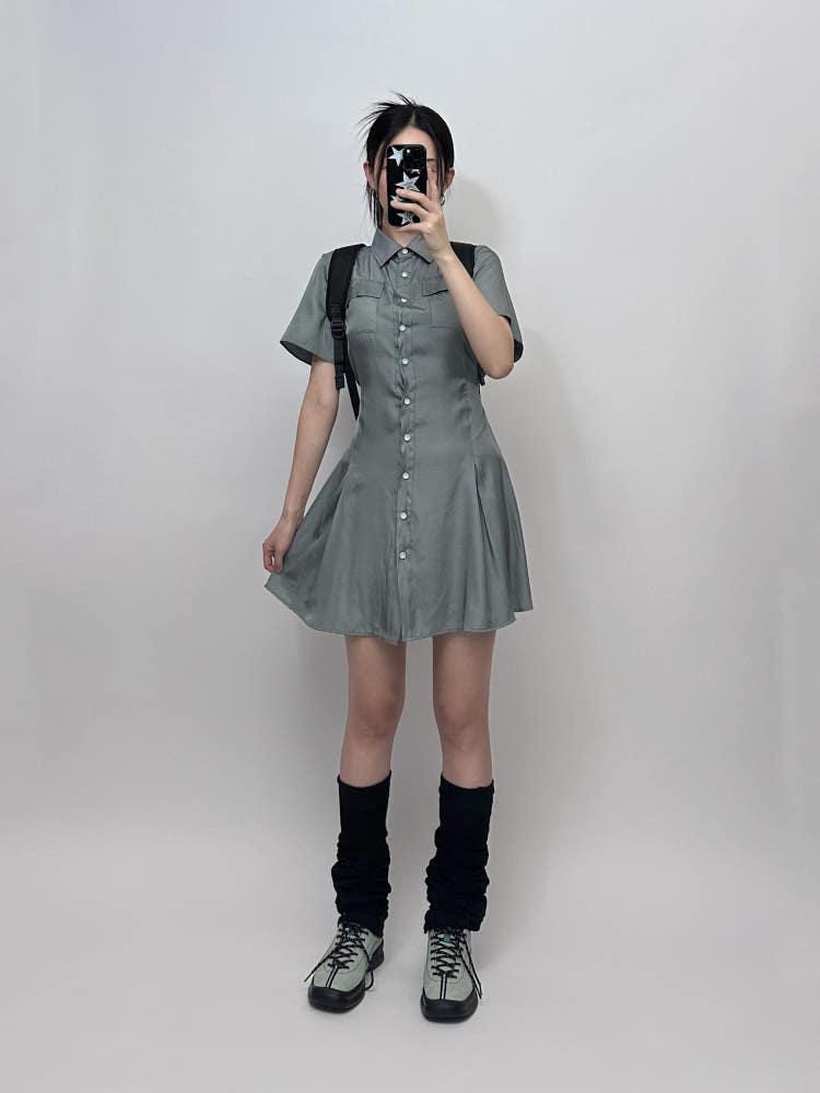 포켓 셔츠 원피스