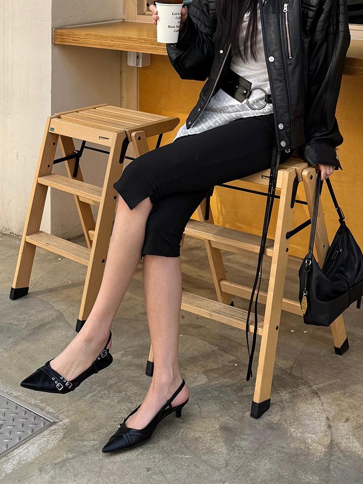 슈펜 [2차 예약 배송]스틸레토 트리플 버클 슬링백 구두 4CM_면접구두 검정구두 하객룩 모임룩 출근룩  (HPWWVFF802 re) HPWWVGA313/HPWWVGS404