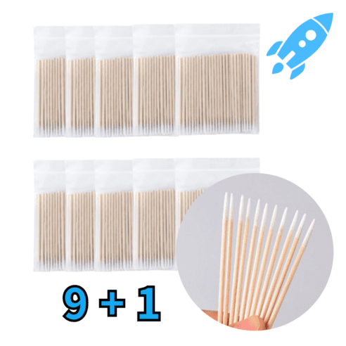 벨벳트 얇은 면봉 뾰족한면봉 미세 화장 틈새 청소 9+1 (100pcs), 100개입, 10개