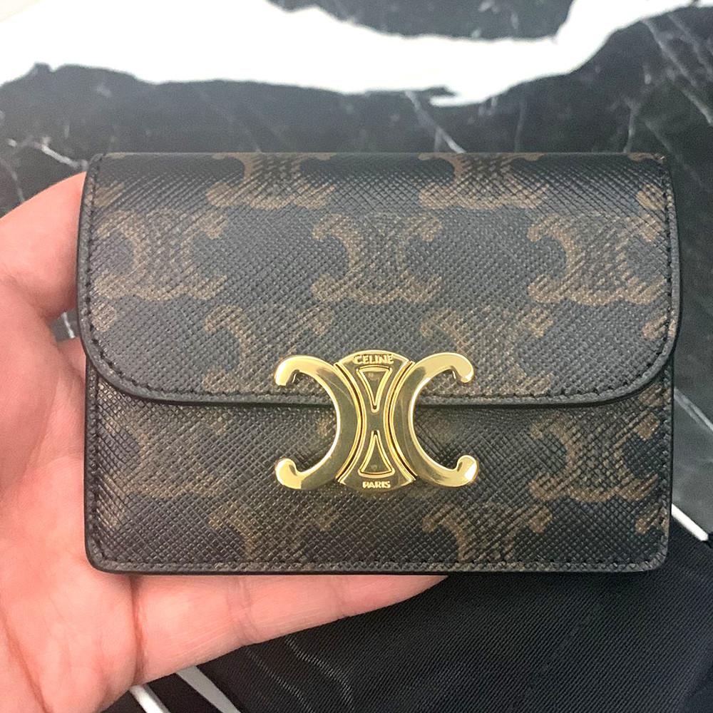 셀린느 트리오페 카드지갑 캔버스 가죽 10I582CPJ