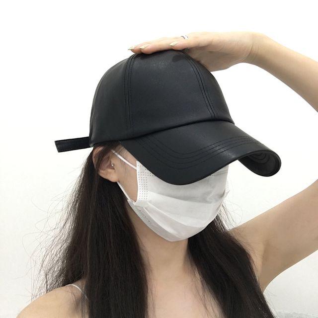 [연예인핏/겨울까지] 가죽 무광 레더 데일리 노제 시크 볼캡 남녀공용 소두핏 대두커버 봄 여름 가을 신상 할인 사계절 쌍수 성형수술 모자