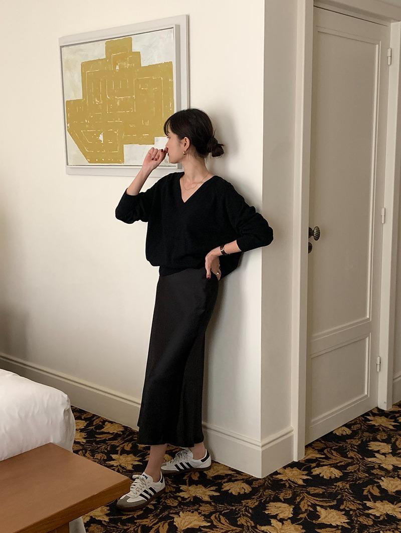 실키 새틴 스커트 - 2 Colors