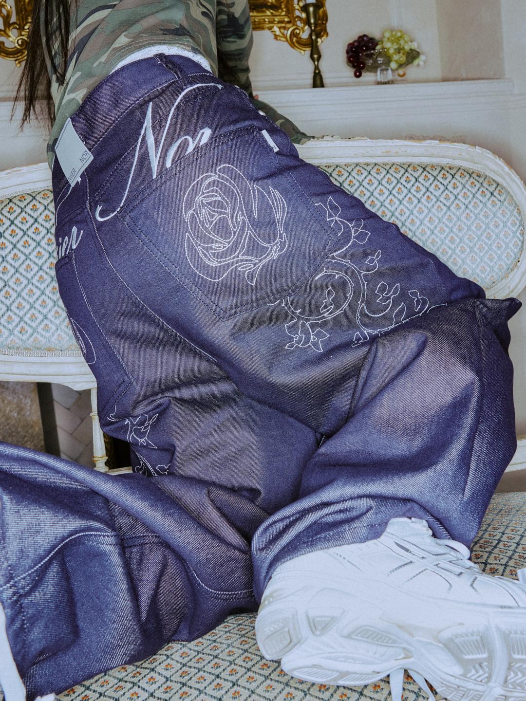 ROSE BALLOON DENIM PANTS_INDIGO