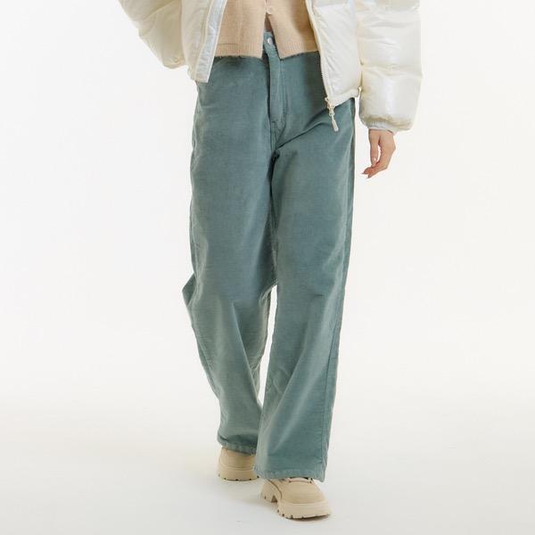 [언노운플라넷] 벨벳 와이드 팬츠 민트