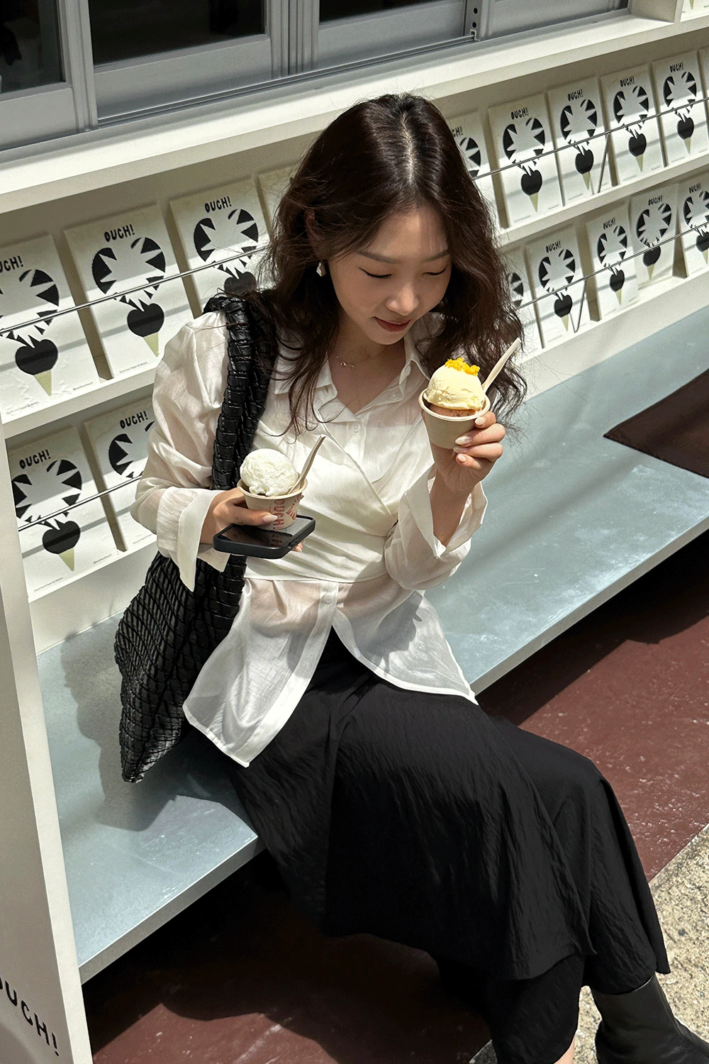 더블 랩 시스루 셔츠 3 colors