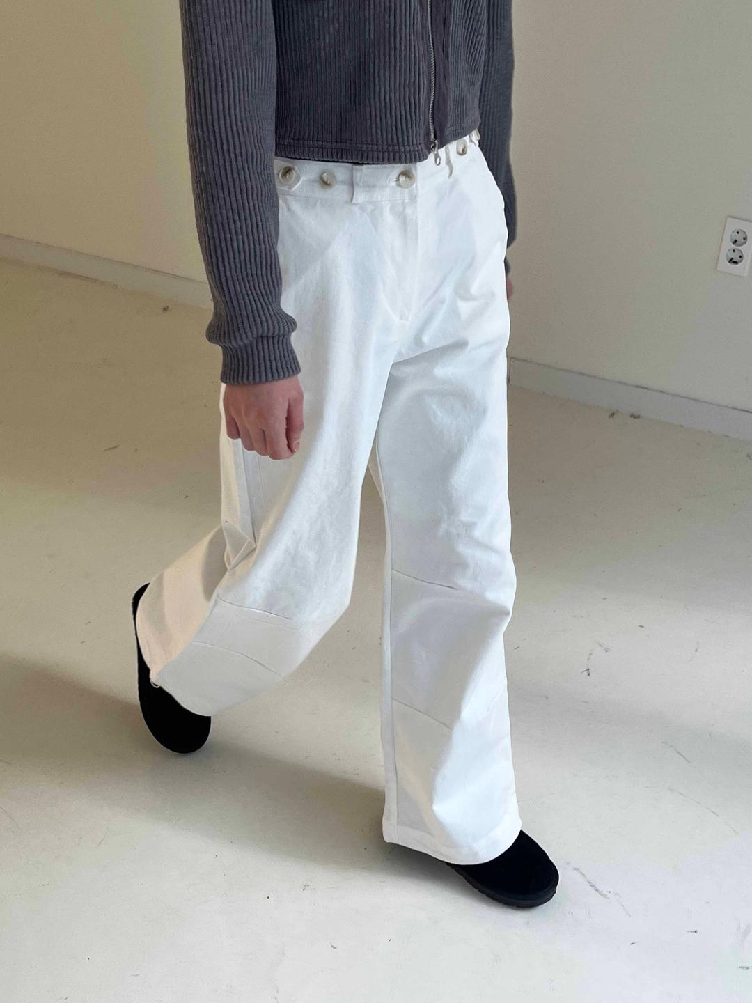 2way white button pants
