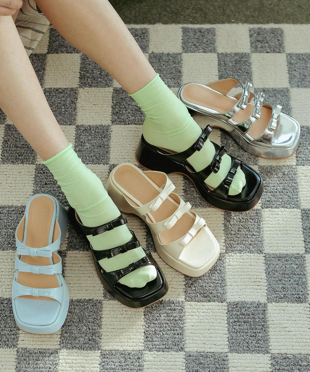 csy542 ribbon platform mule _ 4colors