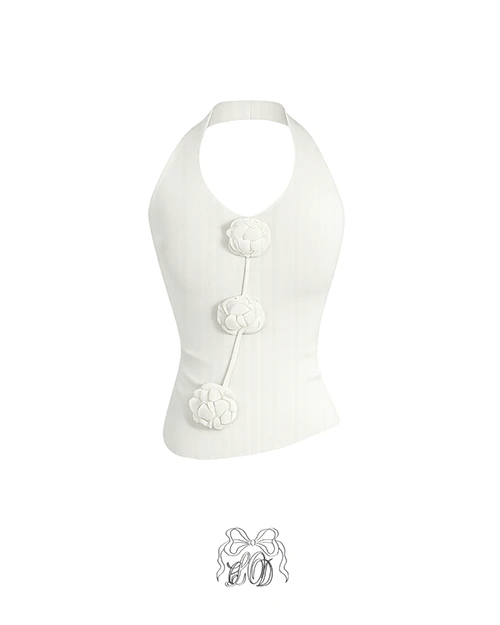 [♡MADE♡] bali corsage on halter top