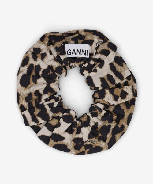 가니(GANNI)  프린트 코튼 스크런치 - 레오파드 / A5993943 - 후기 | 무신사