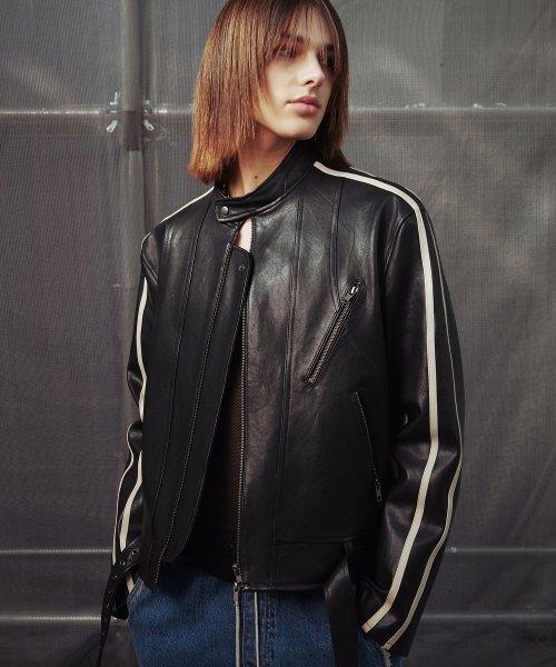 트랙 램스킨 라이더 자켓 블랙