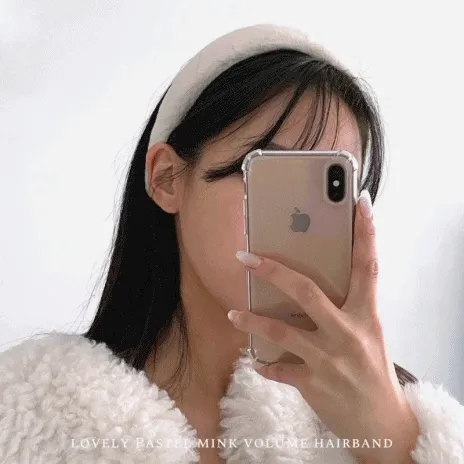 [당일출고/2개할인] 핸드메이드 파스텔 밍크 볼륨머리띠 털 퍼 두꺼운 벨벳 겨울 머리띠 크리스마스 연말파티 헤어밴드 5color