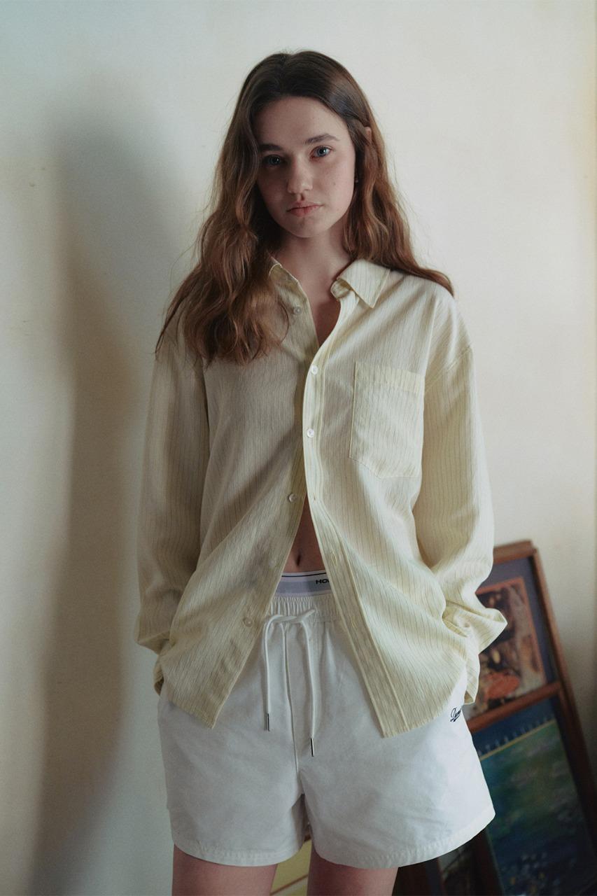 [EXCLUSIVE] UNISEX CLASSIC OVERSHIRT LEMON STRIPE