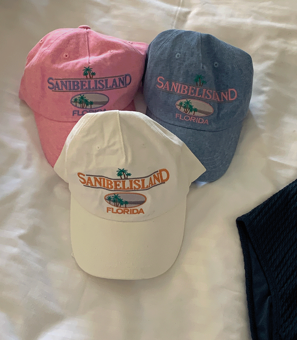 새니벨 플로리다 자수 워싱 볼캡 모자  florida ballcap. (3color)