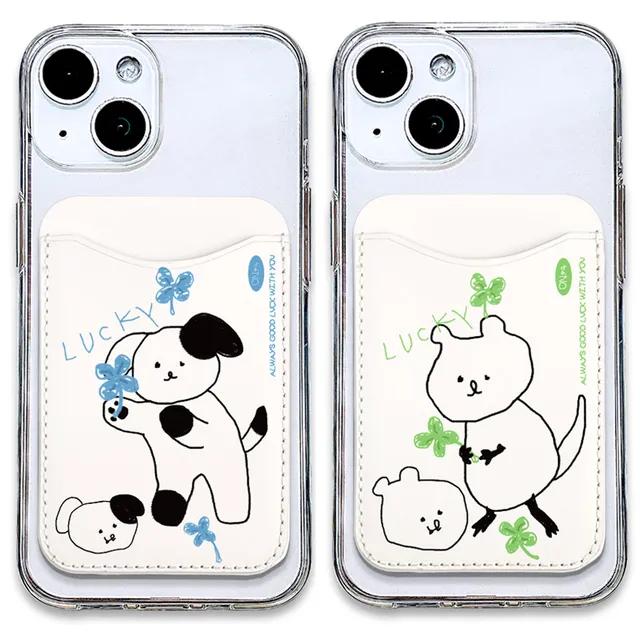 [카드지갑+젤리] 찌글행운 (아이폰14 폴드4 s22 a31 a32 a33 a53 z플립4 젤리케이스 갤럭시 에이블리 감성 빈티지 구슬톡 그립톡 겨울 폰꾸)