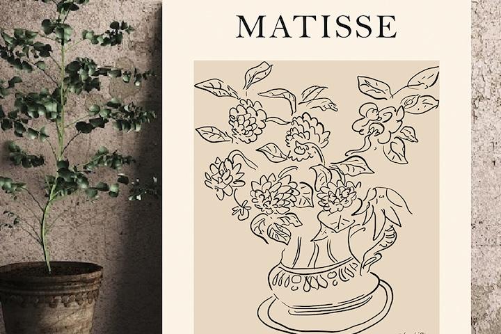 액자테이블 접이식 밥상 교자상 앙리마티스 명화 화병 M/L