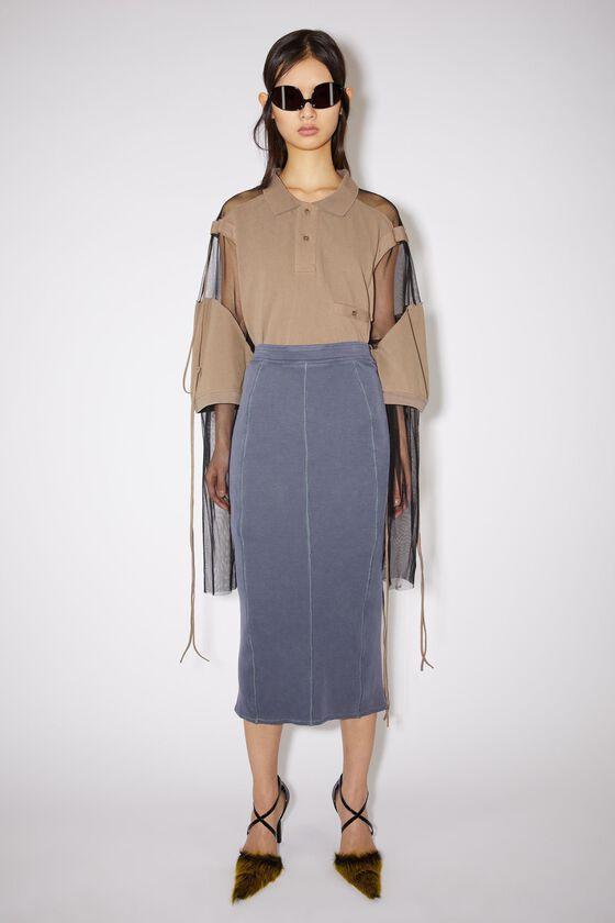 Ribbed Midi skirt - Lavender purple