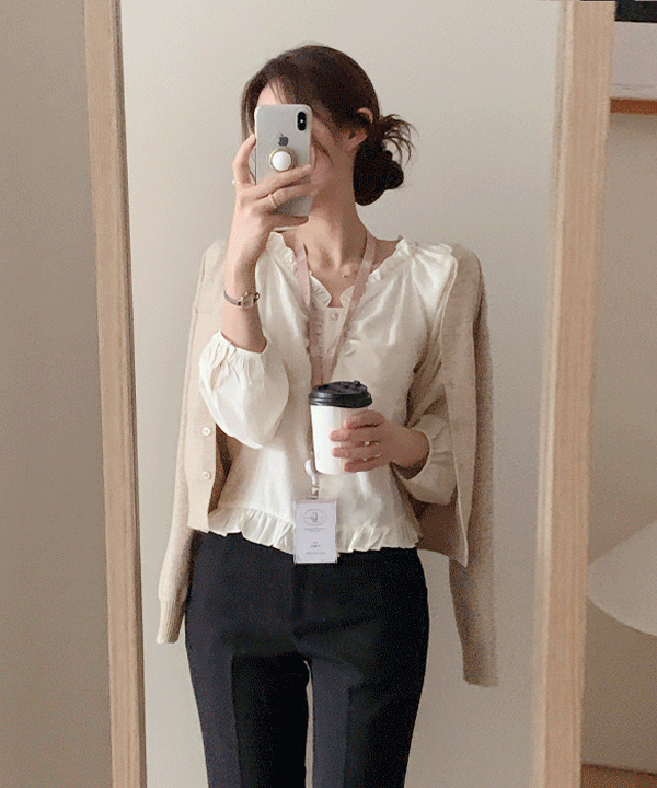 퍼빗 클로비 셔링 오프숄더 투웨이 블라우스 - 3color