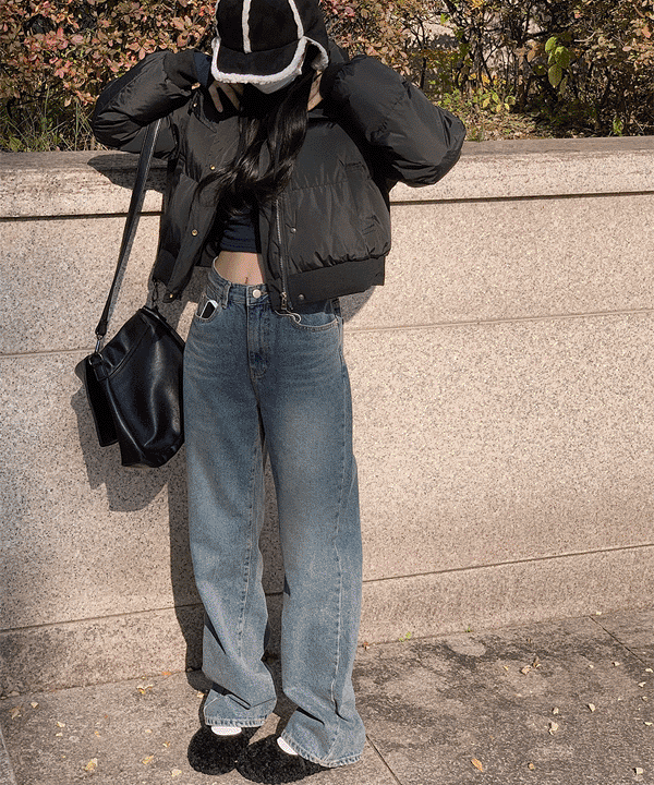 스테드 기모 와이드 팬츠