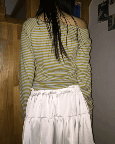 더기 [오늘출발/BEST]스트라이프 보트넥 티셔츠 (3color) *블루, 라이트그린 당일 발송 가능!