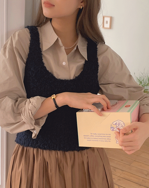 [MD추천] 올버니 몽글 부클 뷔스티에 (4color)