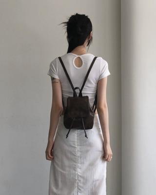 lether mini backpack (2color)