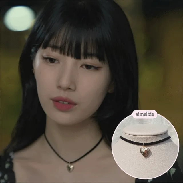 [수지 '이두나', IVE 안유진 등 착용] Vintage Heart Locket 빈티지 하트 로켓 초커 - 골드 컬러