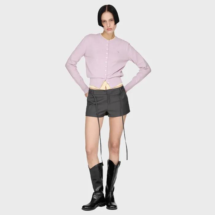 Sunburn Basic Round Cardigan, PURPLE