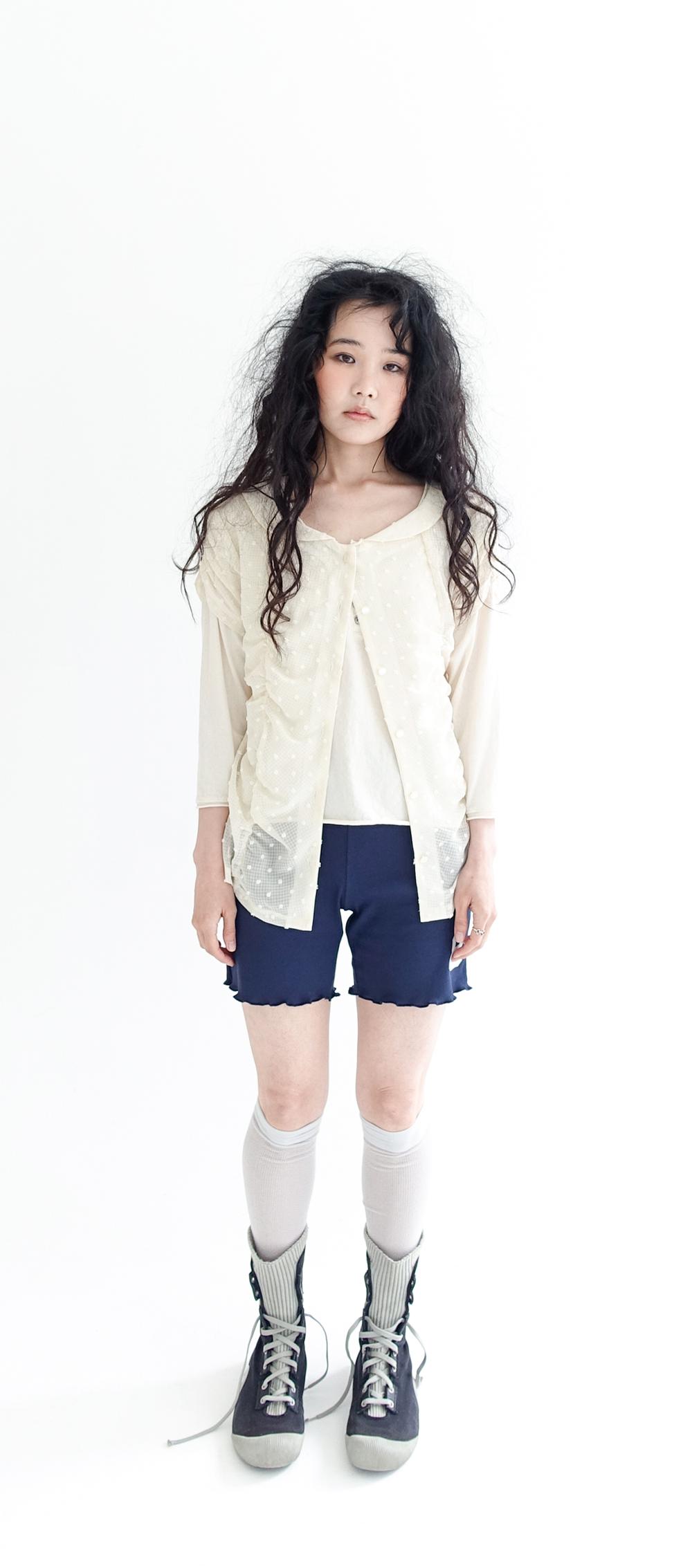 seethrough dot pure blouse