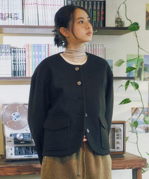 W ROUND HEM JACKET [BLACK]