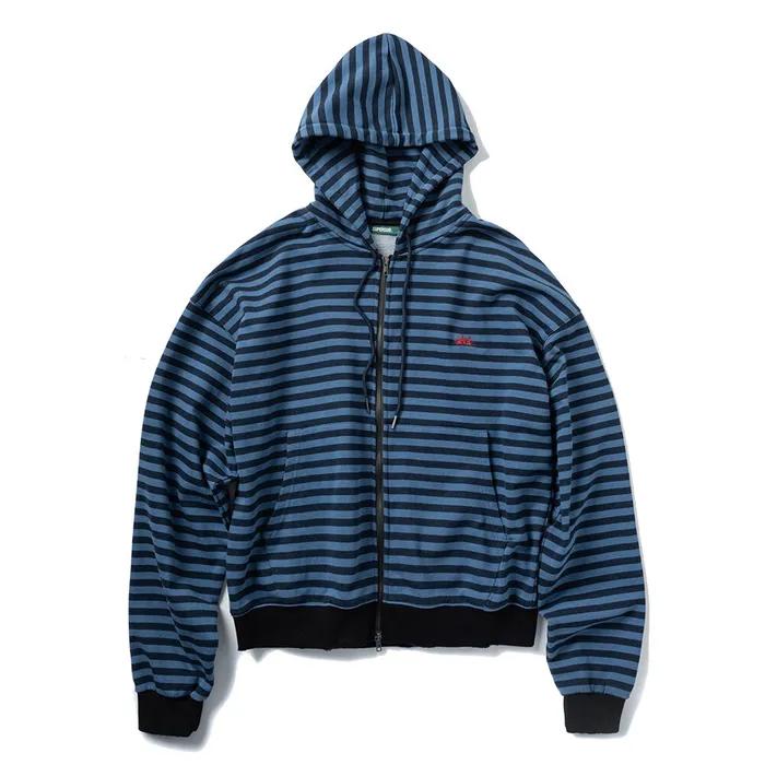 행식이 스트라이프 후드 집업 - 블루