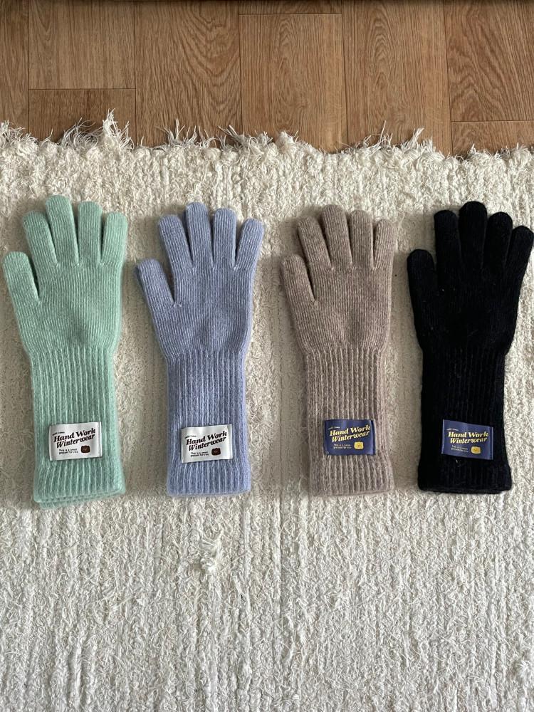 터치 컬러 롱 라벨 패치 장갑 (4color)